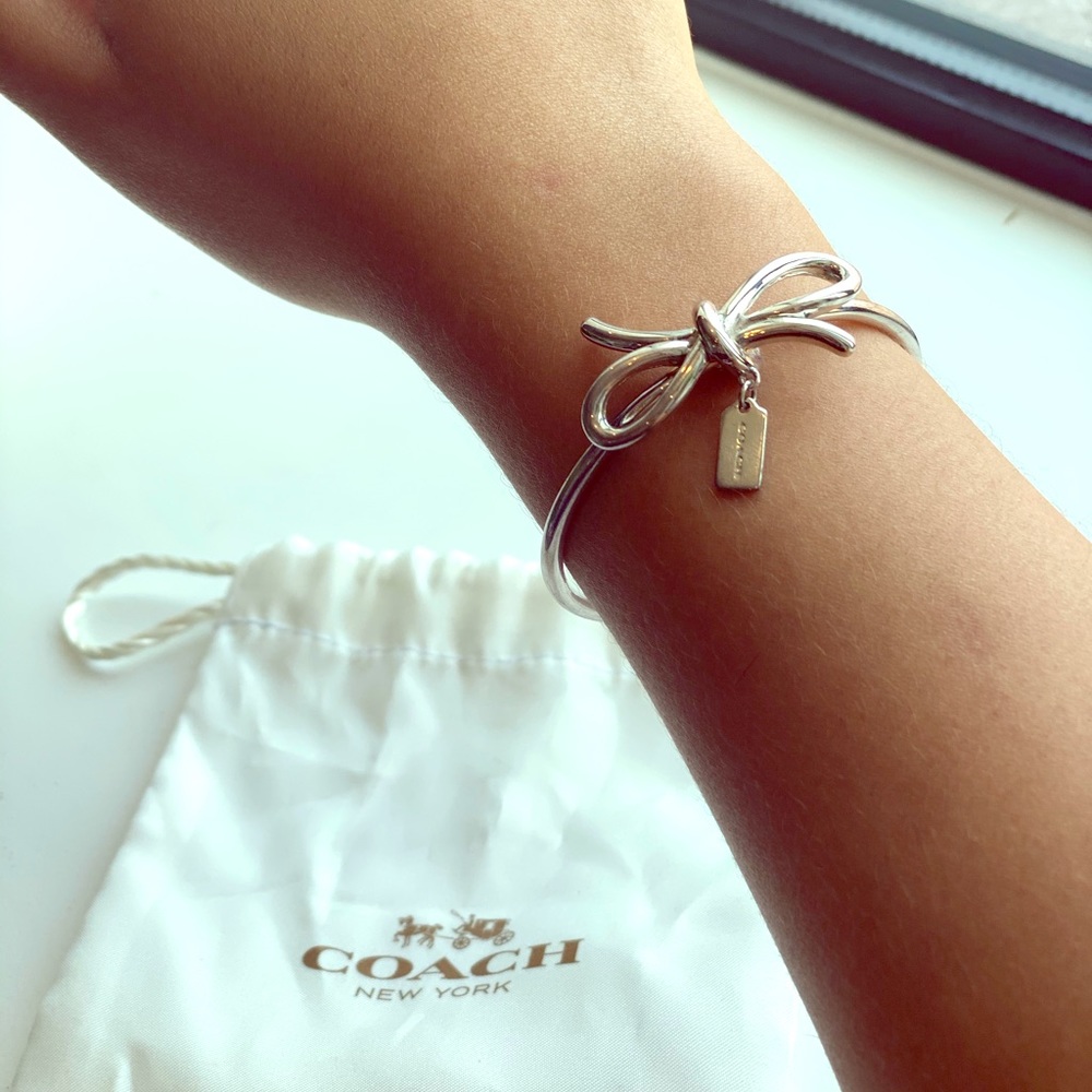 Coach Sterling Silver Bow Cuff